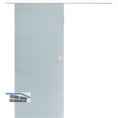 Glasschiebet�r Set Diamant wei�, Inlay wei�, Muschelgriff silber, 920