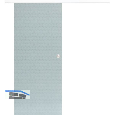 Glasschiebet�r Set Smaragd wei�, Inlay wei�, Muschelgriff silber, 820