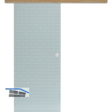 Glasschiebet�r Set Smaragd wei�, Inlay Risseiche, Muschelgriff silber, 820