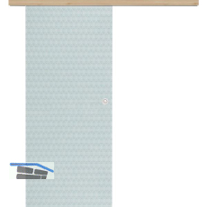 Glasschiebet�r Set Smaragd klar, Inlay Achat, Muschelgriff silber, 820