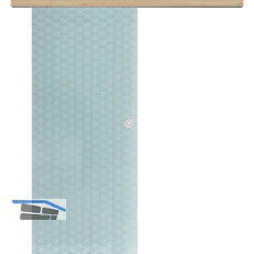 Glasschiebet�r Set Brillant wei�, Inlay Achat, Muschelgriff silber, 920