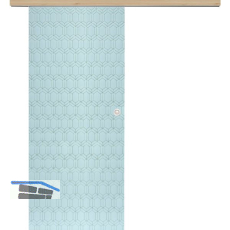 Glasschiebet�r Set Grande Smaragd wei�, Inlay Achat, Muschelgriff silber, 920