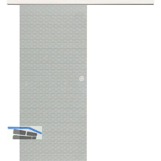 Glasschiebet�r Set Diamant klar, Inlay Bianco, Muschelgriff silber, 920