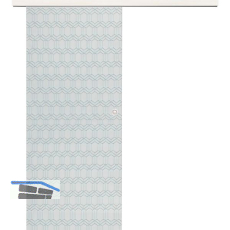 Glasschiebet�r Set Grande Smaragd klar, Inlay Bianco, Muschelgriff silber, 820