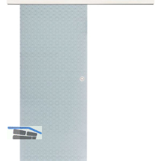 Glasschiebet�r Set Diamant wei�, Inlay Bianco, Muschelgriff silber, 920