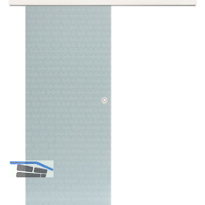 Glasschiebet�r Set Smaragd wei�, Inlay Bianco, Muschelgriff silber, 820