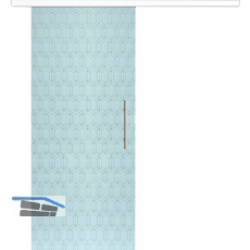 Glasschiebet�r Set Grande Smaragd wei�, Inlay wei�, Sto�griff silber, 820