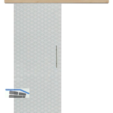 Glasschiebet�r Set Brillant klar, Inlay Achat, Sto�griff silber, 920 mm