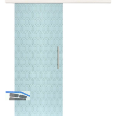 Glasschiebet�r Set Grande Smaragd wei�, Inlay Bianco, Sto�griff silber, 920