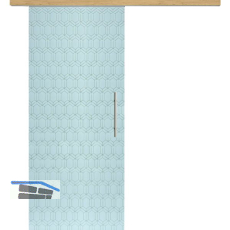 Glasschiebet�r Set Grande Smaragd wei�, Inlay Eiche, Sto�griff silber, 920