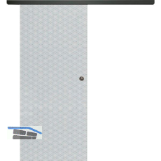 SOLIDO Glasschiebet�r Set Edelstein Brillant klar, Muschelgriff schwarz, 720