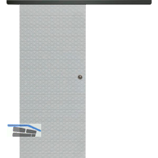 SOLIDO Glasschiebet�r Set Edelstein Diamant klar, Muschelgriff schwarz, 720