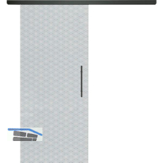 SOLIDO Glasschiebet�r Set Edelstein Brillant klar, Sto�griff schwarz, 720