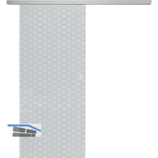 SOLIDO Glasschiebet�r Set Edelstein Brillant klar, Muschelgriff silber, 720