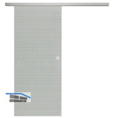 SOLIDO Glasschiebet�r Set Edelstein Diamant klar, Muschelgriff silber, 720