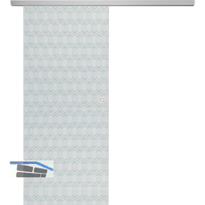 SOLIDO Glasschiebet�r Set Edelstein Gr. Smaragd klar, Muschelgriff silber, 720