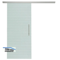 SOLIDO Glasschiebet�r Set Edelstein Smaragd klar, Sto�griff silber, 720