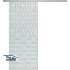 SOLIDO Glasschiebet�r Set Edelstein Gr. Smaragd klar, Sto�griff silber, 720