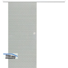 Glasschiebet�r Set Diamant klar, Inlay wei�, Muschelgriff silber, 720 mm