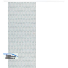 Glasschiebet�r Set Grande Smaragd klar, Inlay wei�, Muschelgriff silber, 720