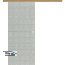 Glasschiebet�r Set Diamant klar, Inlay Risseiche, Muschelgriff silber, 720 mm