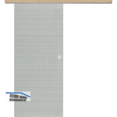 Glasschiebet�r Set Diamant klar, Inlay Achat, Muschelgriff silber, 720 mm