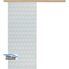 Glasschiebet�r Set Grande Smaragd klar, Inlay Achat, Muschelgriff silber, 720