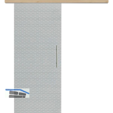 Glasschiebet�r Set Diamant klar, Inlay Achat, Sto�griff silber, 720 mm