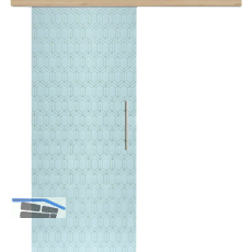 Glasschiebet�r Set Grande Smaragd wei�, Inlay Achat, Sto�griff silber, 720