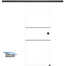 SOLIDO Glasschiebet�r Set Industry 1, Beschl�ge/Muschelgriff schwarz, 920x2100