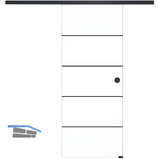 SOLIDO Glasschiebet�r Set Industry 3, Beschl�ge/Muschelgriff schwarz, 820x2100