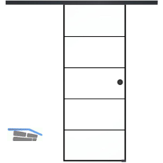 SOLIDO Glasschiebet�r Set Industry 4, Beschl�ge/Muschelgriff schwarz, 820x2100