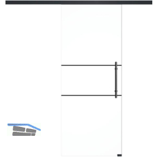 SOLIDO Glasschiebet�r Set Industry 1, Beschl�ge/Sto�griff schwarz, 720x2100