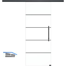 SOLIDO Glasschiebet�r Set Industry 3, Beschl�ge/Sto�griff schwarz, 820x2100