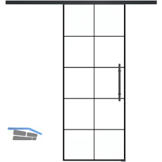 SOLIDO Glasschiebet�r Set Industry 5, Beschl�ge/Sto�griff schwarz, 720x2100