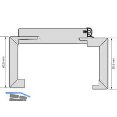 SOLIDO Smart Fertigholzzarge CPL Schwarz Links 750/2010/285 mm