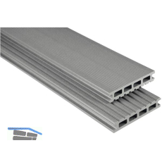 KOVALEX WPC Terrassendiele Hohlkammerprofil grau mattiert, 26x145x5000mm