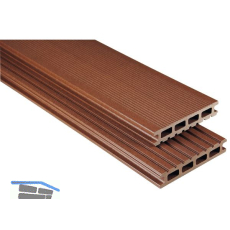 KOVALEX WPC Terrassendiele Hohlkammerprofil braun mattiert, 26x145x4000mm