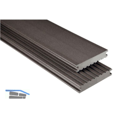 KOVALEX WPC Terrassendiele Vollprofil graubraun mattiert, 26x145x6000mm