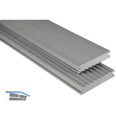 KOVALEX WPC Terrassendiele Vollprofil grau mattiert, 26x145x6000mm
