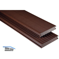 KOVALEX WPC Terrassendiele Vollprofil schokobraun mattiert, 26x145x4000mm
