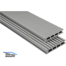 KOVALEX WPC Terrassendiele Hohlkammerprofil grau geb�rstet, 26x145x4000mm