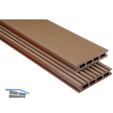 KOVALEX WPC Terrassendiele Hohlkammerprofil braun geb�rstet, 26x145x4000mm