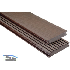 KOVALEX WPC Terrassendiele Vollprofil schokobraun geb�rstet, 26x145x4000mm