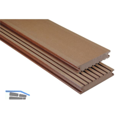 KOVALEX WPC Terrassendiele Vollprofil braun geb�rstet, 26x145x4000mm