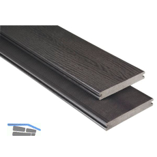 KOVALEX WPC Terrassendiele Vollprofil graubraun unbehandelt, 20x145x6000mm