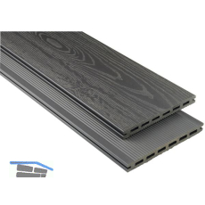 KOVALEX WPC Terrassendiele Hohlkammerprofil graubraun mattiert, 20x190x5000mm