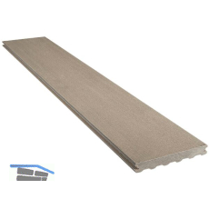 SILVADEC Terrassendiele Elegance glatt Hellgrau, 23x138x4000mm