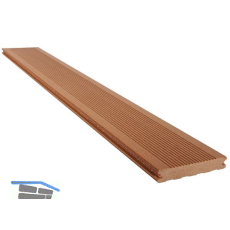 SILVADEC Terrassendiele Elegance gerillt Colorado Braun, 23x138x4000mm