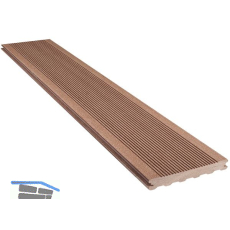 SILVADEC Terrassendiele Elegance gerillt Exotic Braun, 23x180x4000mm